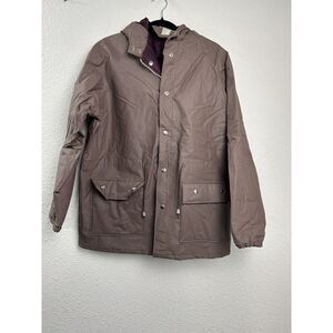 VTG Midwest Traders Rain Barn Chore Coat Jacket Womens Size M‎ PVC Purple Hooded